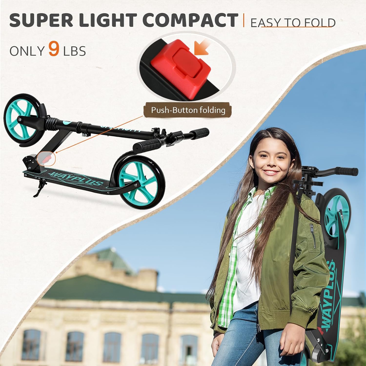 WAYPLUS lightweight compact folded scooter - View 2